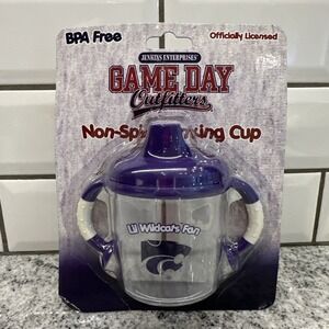 Game Day Kansas State Wildcats Fan Non Spill Sippy Drinking Cup NEW KSU BPA Free